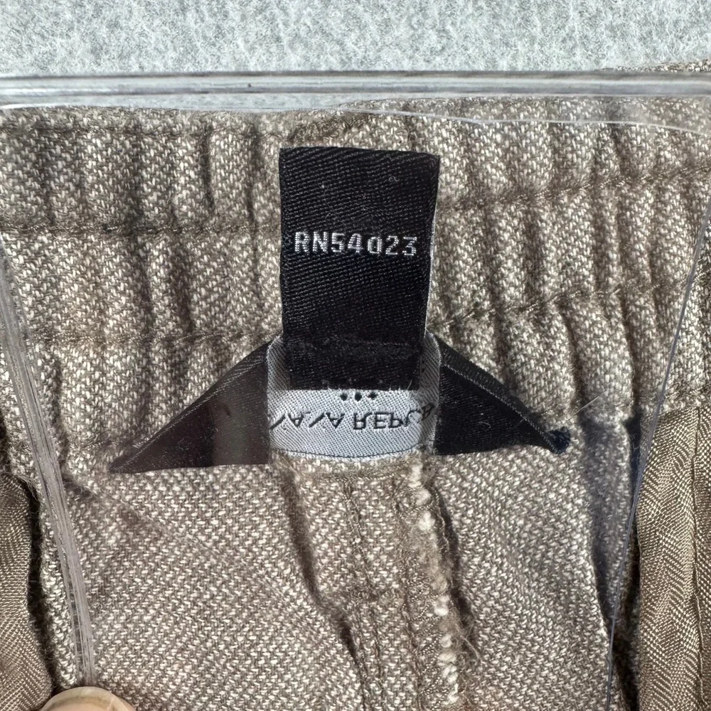 Banana Republic Athletic Pants Mens 34x32 Brown Linen Blend Elastic Waist Chinos